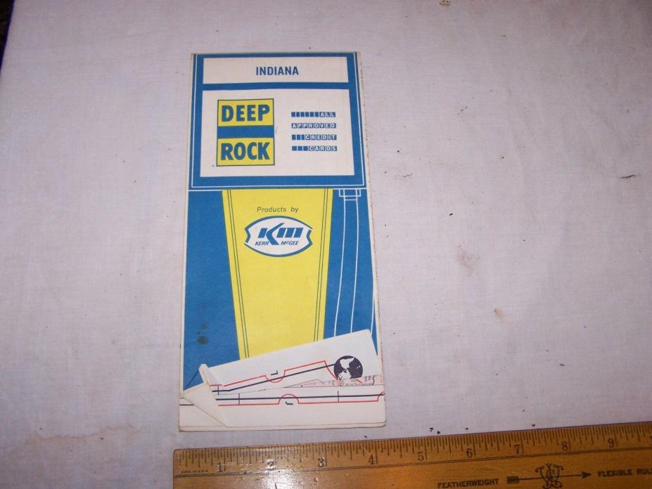 1965 DEEP ROCK KERR McGEE Gas Oil Map INDIANA