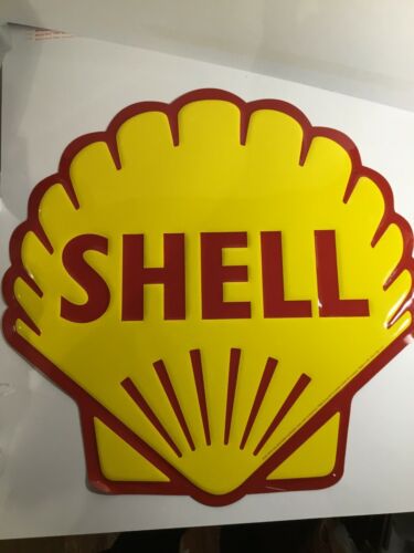 Shell Gasoline Embossed Metal Tin Sign 24