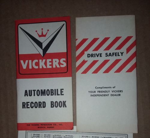 1960 - 1961 Vintage Vickers Petroleum Oil Automobile Record Book Wichita Kansas