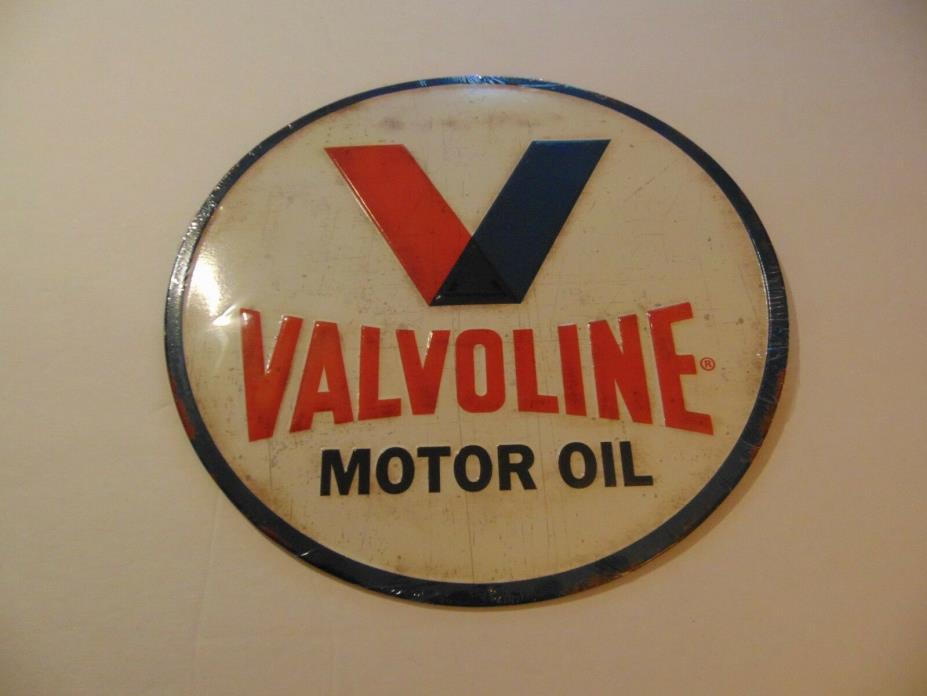 NEW!  RETRO Embossed VALVOLINE MOTOR OIL SIGN - GREAT MAN CAVE ITEM - NEW!