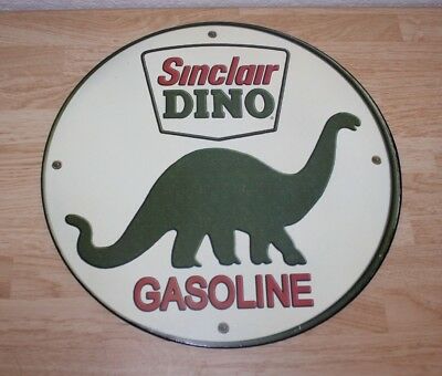 Sinclair Dino Gasoline Round Tin Sign Vintage Garage Decor Retro 12 Reproduction