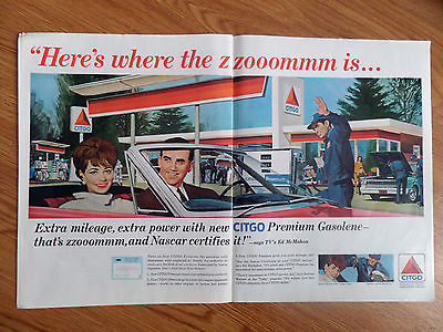 1966 Citgo Oil Gas Ad Service Station Theme Convertible Automobile Ed McMahon
