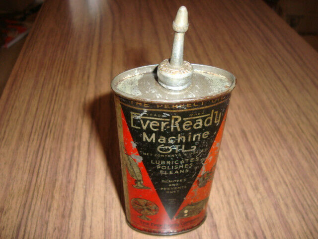 Ever-Ready Machine Oil squirt can with screw-on Lead top - Vintage!