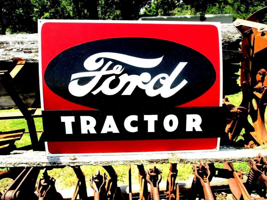 Vintage FORD Tractor Sales Custom Hand Painted Lettered SIGN 18