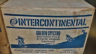 one case of golden spectro vintage oil tins motorcycle snowmobile motocross rare