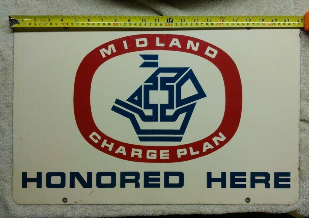 vintage Marine Midland bank Charge Plan metal sign