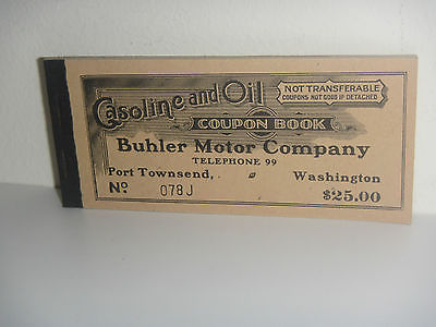 Vintage Rear Gasoline and Oil Coupon Book Buhler Motor Company goodyear auto car