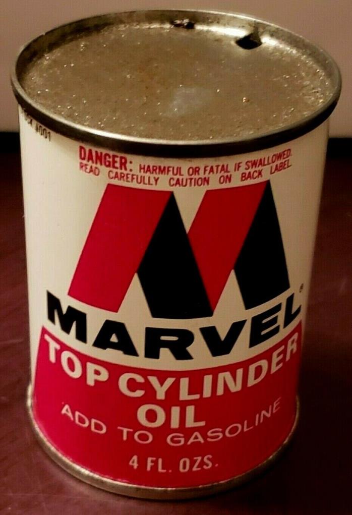 Vintage MARVEL Mystery Oil - Add To Gasoline - Top Cylinder Lubricant Can - 4 OZ