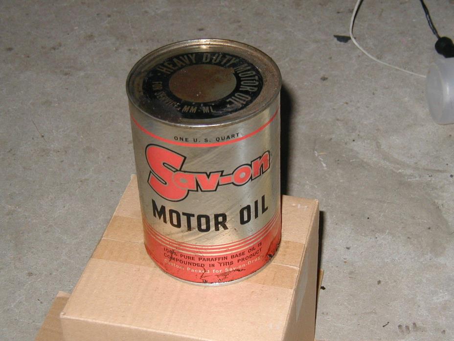 Vintage Can Sav-on Motor Oil  SAE MM and ML 1960's
