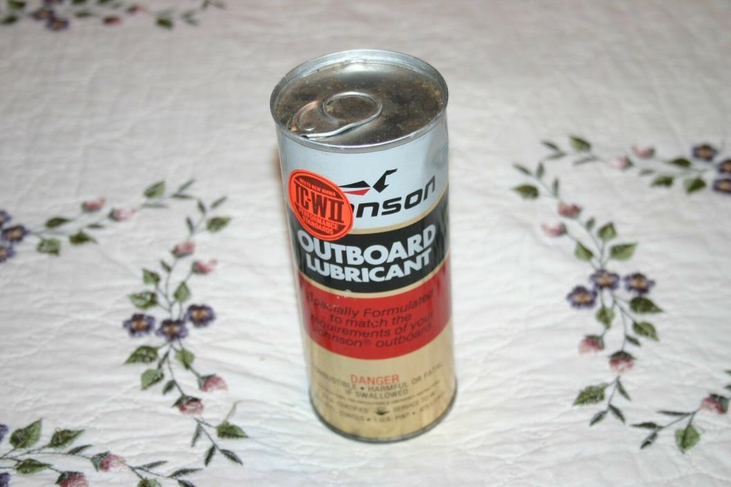 Vintage Oil Can JOHNSON OUTBOARD LUBRICANT Pint Size Full Can