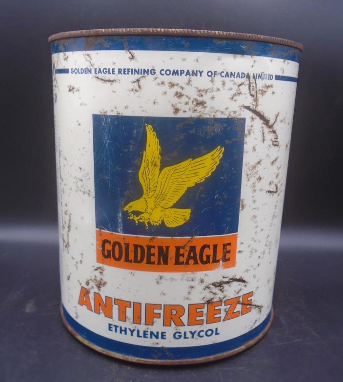 ULTRA RARE 1950's VINTAGE GOLDEN EAGLE ANTIFREEZE IMPERIAL GALLON CAN