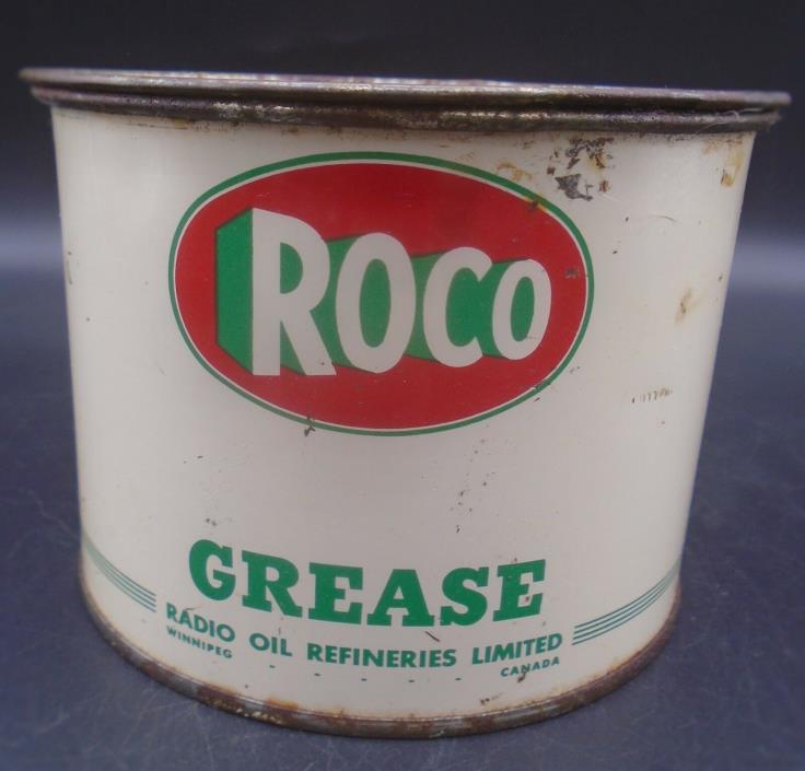 VINTAGE 1950's ROCO GREASE (1 LB.) CAN - RADIO OIL REFINERIES LTD. WINNIPEG, MAN