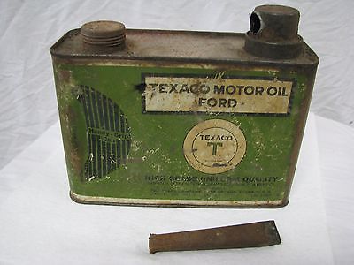 Vintage 1920's TEXACO T MOTOR OIL FORD 1 quart 
