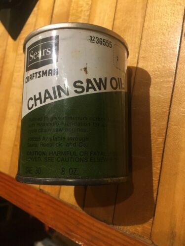 Vintage Unopened Sears Craftsman Chain Saw Oil can, 8 oz. 32-36555 New Old Stock