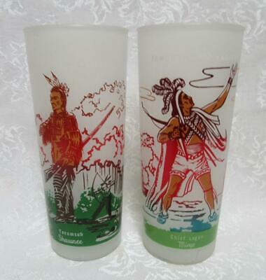 Vintage Bonded Oil Famous Ohio Indians Chief Logan Mingo Tecumseh Shawnee glass