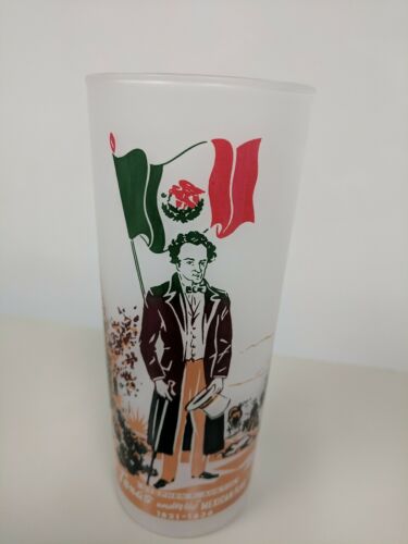 50's Knox Oil Texas Flags Frosted Glass Mexican Flag STEPHEN F. AUSTIN Mint