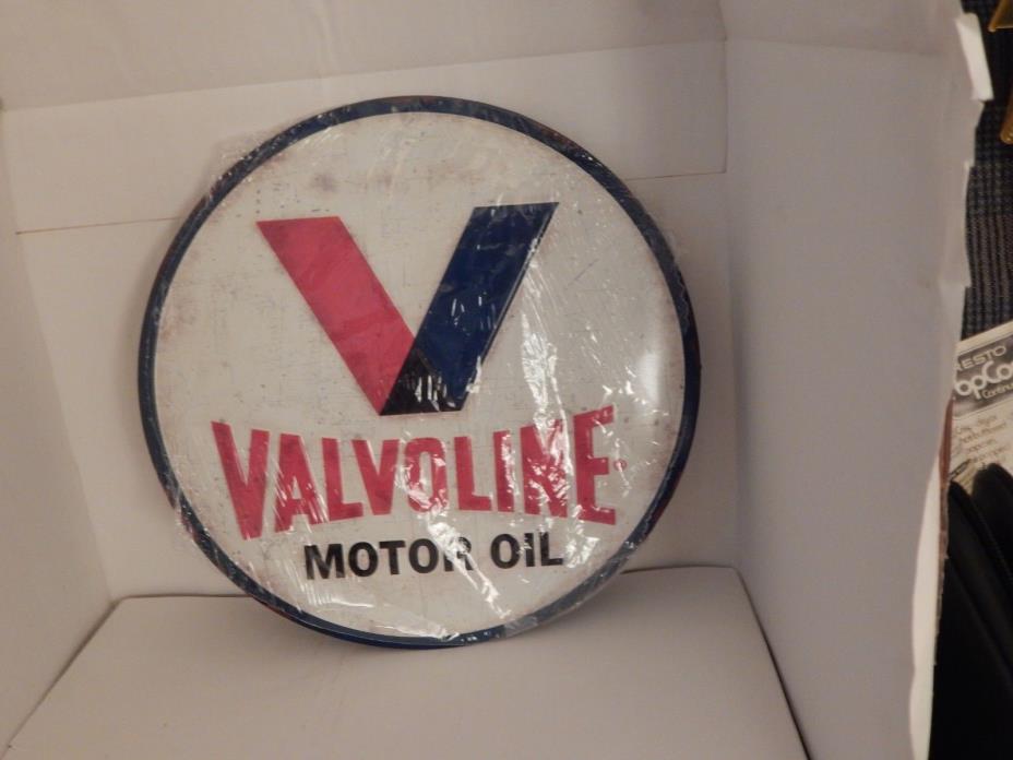 Round Valvoline Motor oil Vintage Style Embossed Tin Advertising Sign
