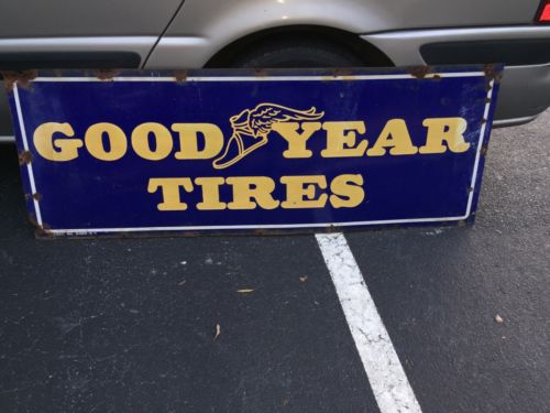 Vintage Porcelain Goodyear Tire Sign Great Shape And Color