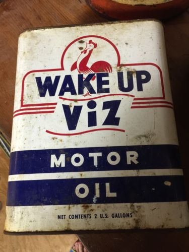 Wake Up Viz Motor Oil 2 Gal Metal Empty Can