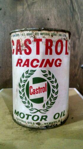 Vintage Full 1950s No ZIP CODE Super Rare Castrol Racing Motor Oil 1 Qt metal