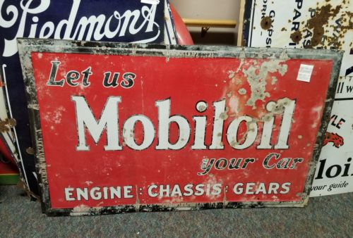 Mobiloil porcelain sign.
