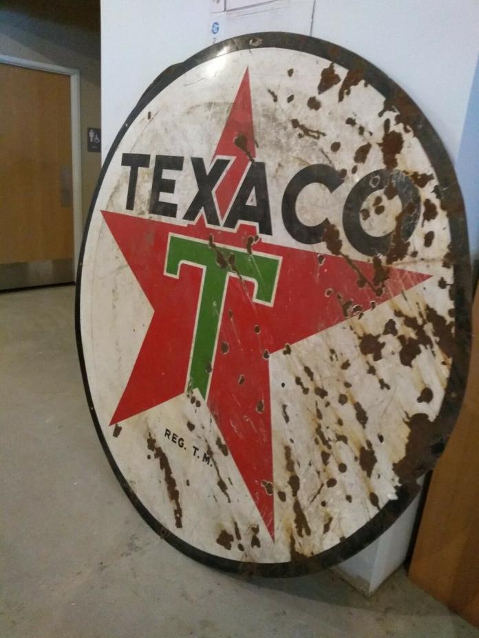 Texaco Double Sided Porcelain Sign (SHIPPING AVAILABLE SEE BELOW)
