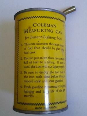 COLEMAN FUEL Measuring Can IRON Kerosene Gas STOVE LANTERN LAMP Vintage