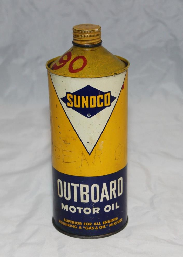 Vintage SUNOCO Outboard Motor Oil 32 Ounce Can