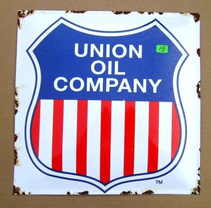 Union Oil Company Motor Oil Gas Enamel Sign 76 Gas Pump Dealer Sign # 15