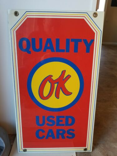 Incredible Quality OK Used Cars Metal Sign New Old Stock NOS AWESOME! 16