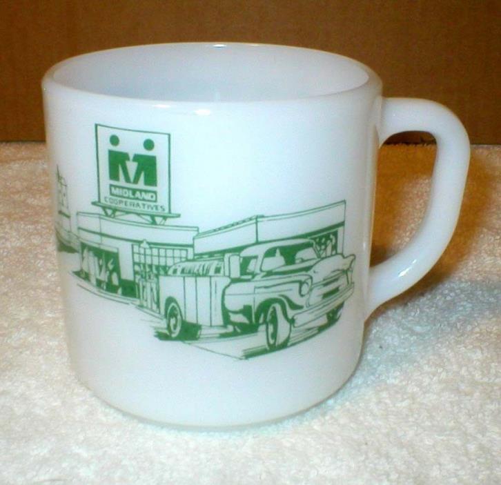 MIDLAND CO OP Service Station & Truck Federal Glass Mug Gas Oil Miltown WI