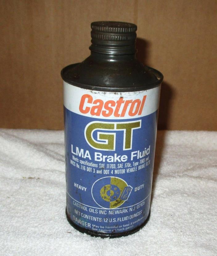 Vintage Cone Top Castrol GT LMA Brake Fluid Can Empty
