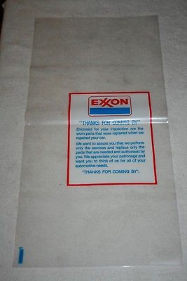 Vintage EXXON Plastic Bag for Replaced Parts * 11-3/4