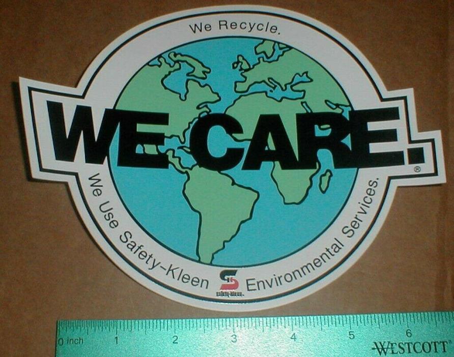 Safety Kleen environmental We Care NASCAR racing shop contingency sticker decal