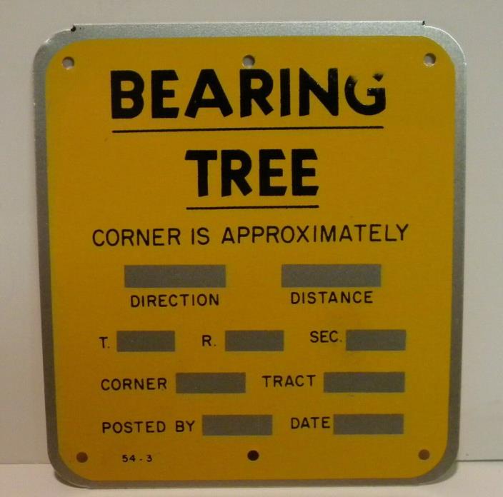 Old Aluminum Forest Service Sign BEARING TREE