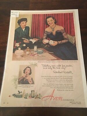 Vintage 1952 Avon Cosmetics: Rosalind Russell Print Ad