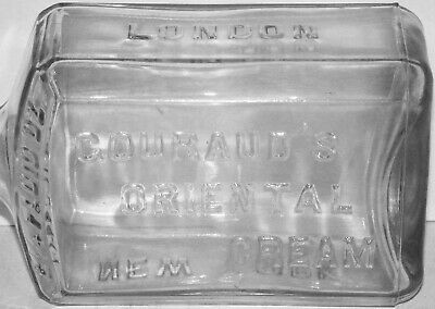 Vintage glass bottle GOURAUDS ORIENTAL CREAM New York London early embossed cork