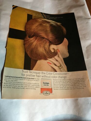 1963 Vintage Ad Tecnique Color-Tone Hairccolor (E1)