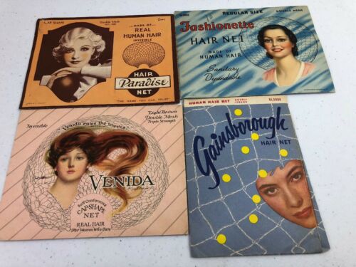4 Vintage Hair Nets Paradise, Gainsborough, Venida, & Fashionette