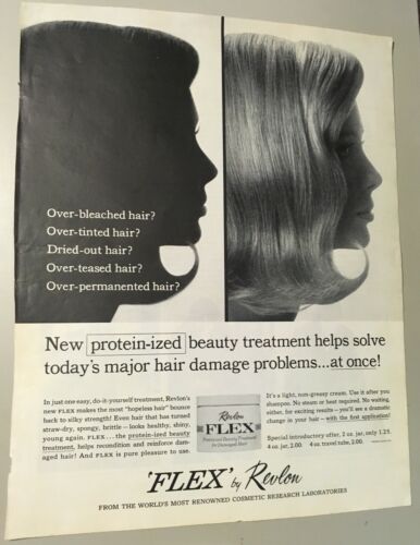 1964 Revlon Ad - Flex by Revlon - Hair Care - Original Print Advertisement