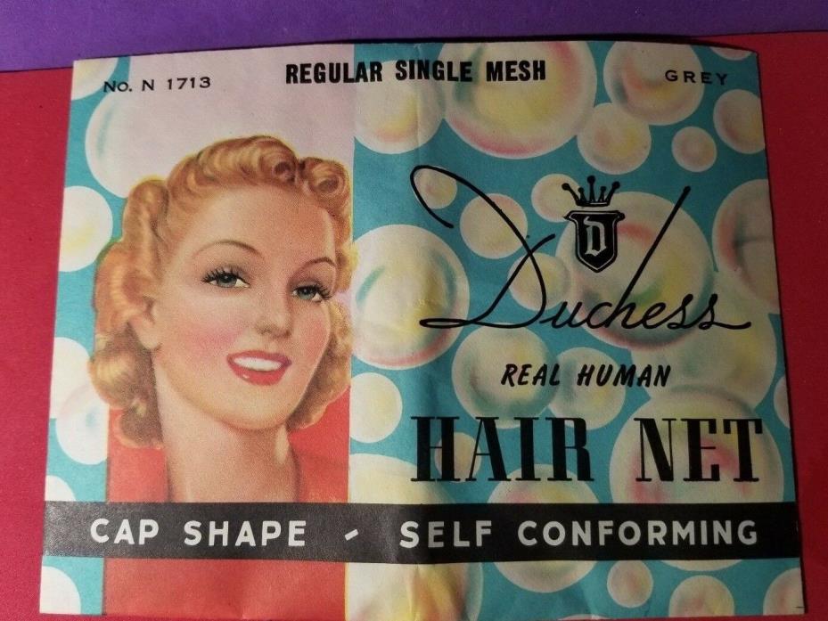 Vintage Hair Net DUCHESS Real Human HAIR Pinup GIRL Art 1946