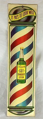 RAYETTE GDT DANDRUFF LOTION IT PAYS TO LOOK WELL BARBER SHOP POLE PAPER SIGN