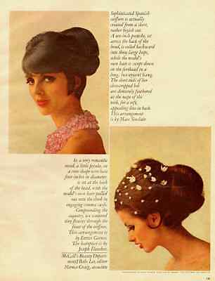 1968 vintage magazine photo, women's hair styles  -033012