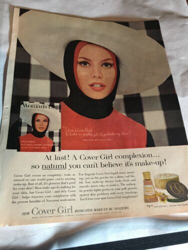 1963 Vintage Ad Cover Girl Medicated Make-up By Noxema (E1)