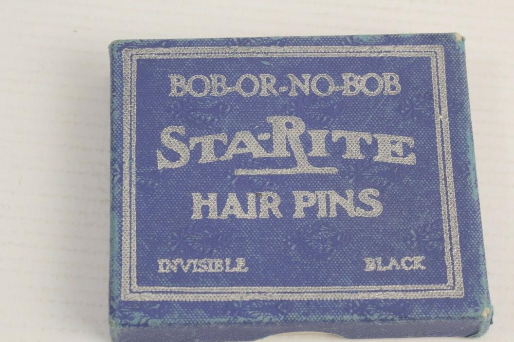 Antique Bobby Pins STA RITE Hair Pins Bob Or No Bob  Black in Original Box USA