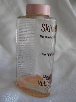 vtg 50s 1960 Helena Rubinstein lotion cosmetics Skin Dew ATOMIC age glass bottle