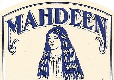 Label-MAHDEEN Co,Nacogdoches,TX.Dandruff.original US 1940-50s shampoo=melaneybuy