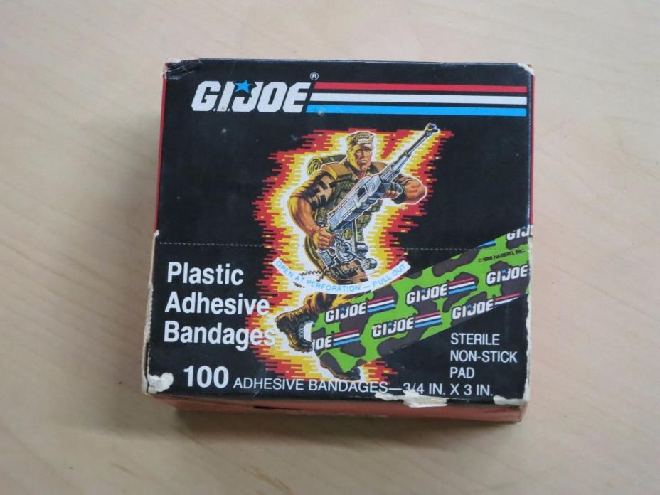 Vintage 1988 G.I. Joe Plastic Adhesive Bandages Box of 100 Band-Aid Style