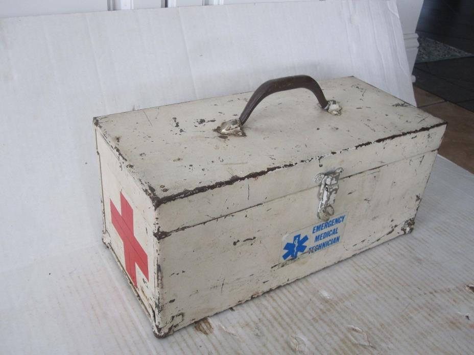 antique metal first aid box,