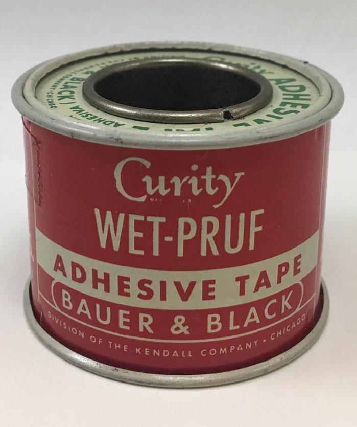 Vintage - Curity Wet-Pruf Adhesive Tape Tin - Advertising - Bauer & Black